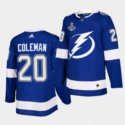 Adidas Tampa Bay Lightning #20 Blake Coleman Blue Home Authentic 2021 Stanley Cup Champions Jersey Youth