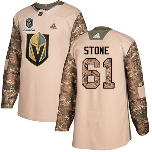 Adidas Golden Knights #61 Mark Stone Camo Authentic 2023 Stanley Cup Champions Veterans Day Stitched Jersey