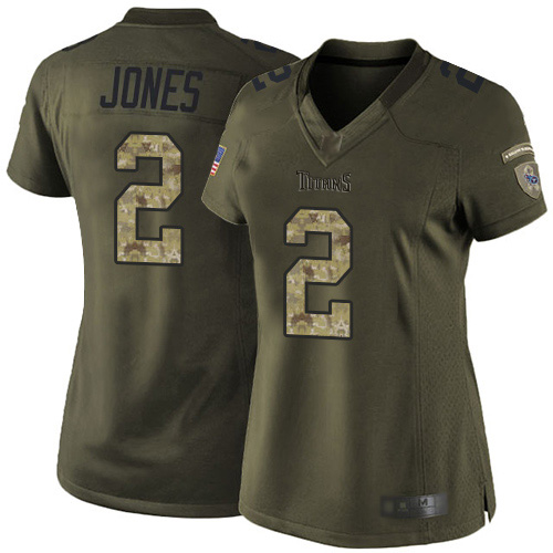 Tennessee Titans #2 Julio Jones Green Women's Stitched Limited 2015 Salute to Service Jersey Womens
