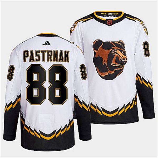 Boston Bruins #88 David Pastrnak Men's Adidas Reverse Retro 2.0 Authentic Player Jersey - White