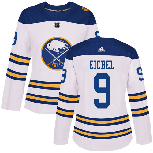 Adidas Buffalo Sabres #9 Jack Eichel White Authentic 2018 Winter Classic Women's Stitched Jersey Womens