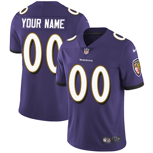Baltimore Ravens Customized Purple Team Color Stitched Vapor Untouchable Limited Men's Jersey