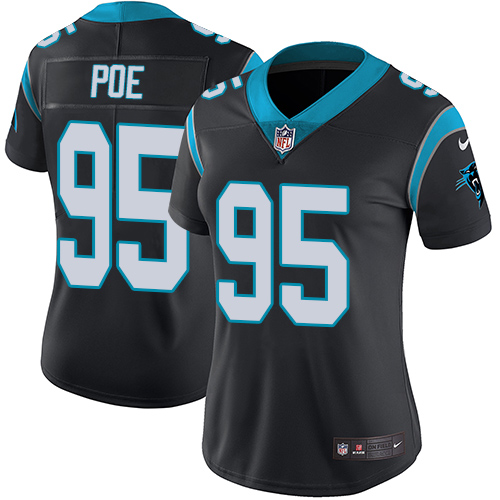 Carolina Panthers #95 Dontari Poe Black Team Color Women's Stitched Vapor Untouchable Limited Jersey Womens