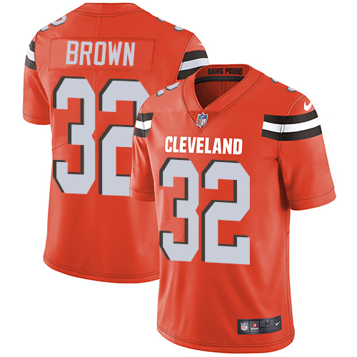 Browns #32 Jim Brown Orange Alternate Youth Stitched Vapor Untouchable Limited Jersey