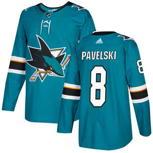 Adidas San Jose Sharks #8 Joe Pavelski Teal Home Authentic Stitched Youth Jersey Youth