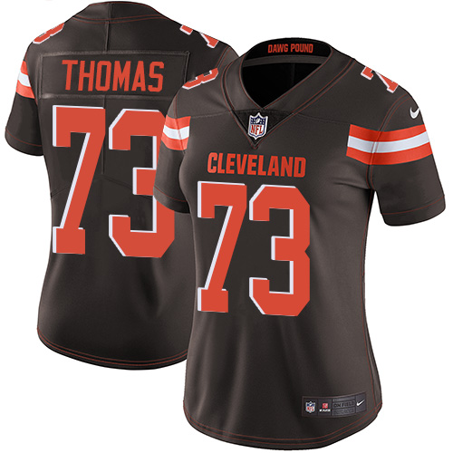 Browns #73 Joe Thomas Brown Team Color Women's Stitched Vapor Untouchable Limited Jersey