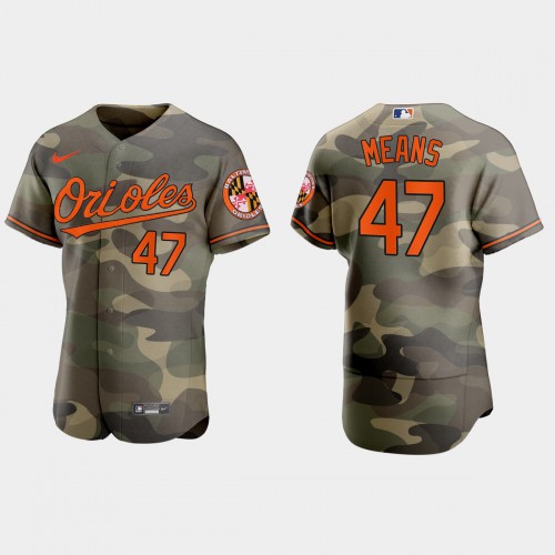 Baltimore Baltimore Orioles #47 John Means Men's 2021 Armed Forces Day Authentic Jersey -Camo Men's
