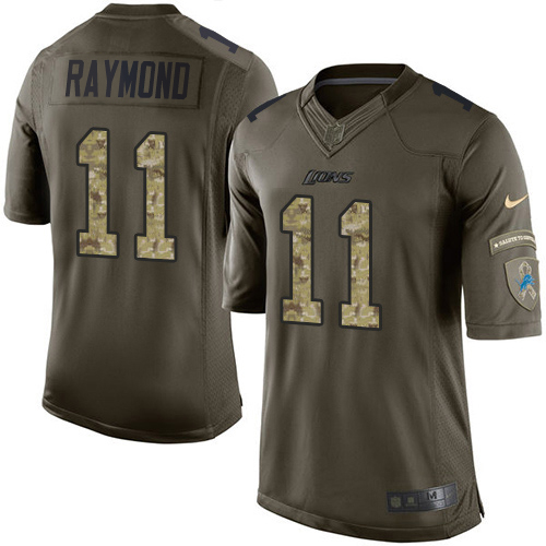 Lions #11 Kalif Raymond Green Men's Stitched Limited 2015 Salute To Service Jersey