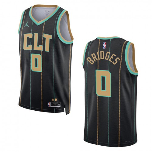 Charlotte Charlotte Hornets #0 Miles Bridges Unisex Black 2022-23 Swingman Jersey - City Edition Mens