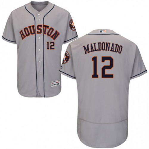 Houston Astros #12 Martin Maldonado Grey Flexbase Authentic Collection Stitched Jersey Men's