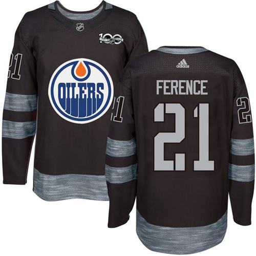 Adidas Edmonton Oilers #21 Andrew Ference Black 1917-2017 100th Anniversary Stitched Jersey Men's