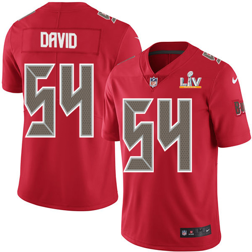 Buccaneers #54 Lavonte David Red Youth Super Bowl LV Bound Stitched Limited Rush Jersey