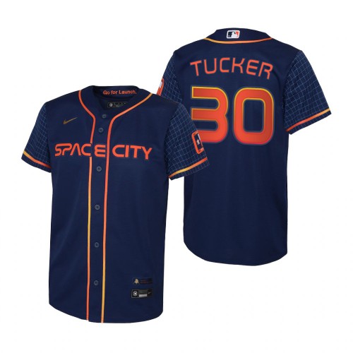 Houston Houston Astros #30 Kyle Tucker Navy Youth 2022 City Connect Replica Jersey Youth