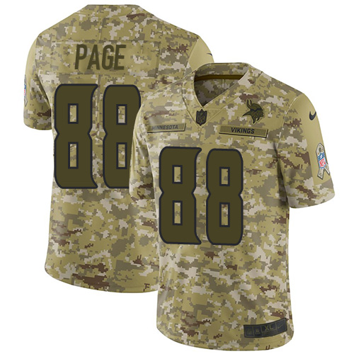 Minnesota Vikings #88 Alan Page Camo Men's Stitched Limited 2018 Salute To Service Jersey Men's