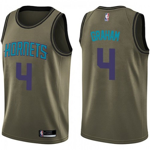 Charlotte Hornets #4 Devonte Graham Green Salute To Service Youth Swingman Jersey Youth