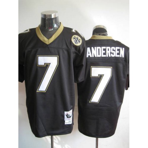 Mitchell And Ness New Orleans Saints #7 Morten Andersen Black Stitched Throwback Jersey Men's