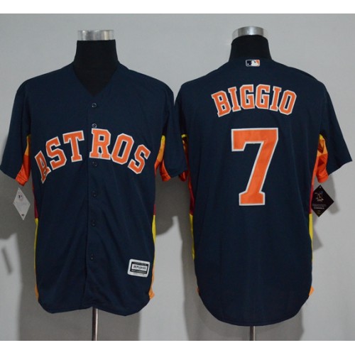 Houston Astros #7 Craig Biggio Navy Blue New Cool Base Stitched Jersey Men's