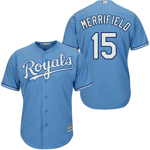 Kansas City Royals #15 Whit Merrifield Light Blue Cool Base Stitched Youth Jersey Youth