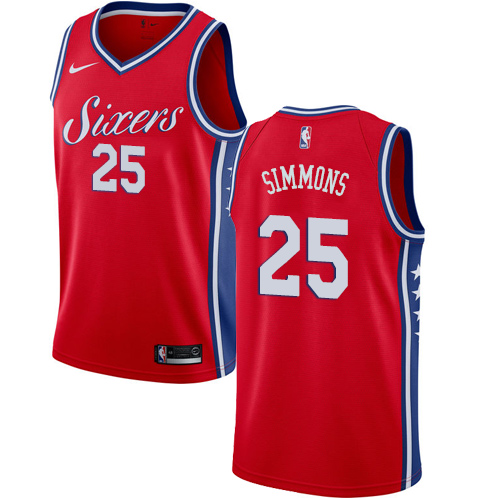 Philadelphia 76ers #25 Ben Simmons Red Youth Swingman Statement Edition Jersey Youth