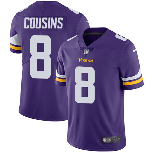 Vikings #8 Kirk Cousins Purple Team Color Men's Stitched Vapor Untouchable Limited Jersey