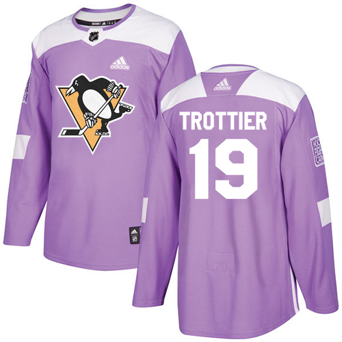 Adidas Pittsburgh Penguins #19 Bryan Trottier Purple Authentic Fights Cancer Stitched Jersey Men's
