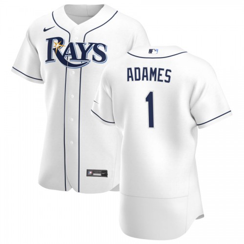 Tampa Bay Tampa Bay Rays #1 Willy Adames Men's White Home 2020 Authentic Player Jersey Men's