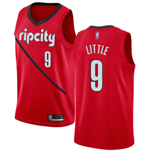 Portland Trail Blazers #9 Nassir Little Red Swingman Earned Edition Jersey Mens