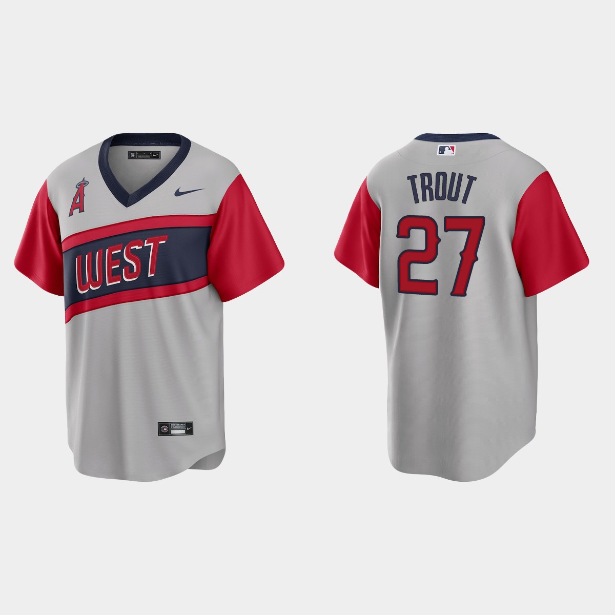 Los Angeles Angels #27 Mike Trout Men's Gray 2021 Little League Classic Game Jersey