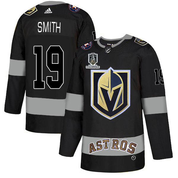 Adidas Golden Knights X Astros #19 Reilly Smith Black 2023 Stanley Cup Champions Authentic City Joint Name Stitched Jersey