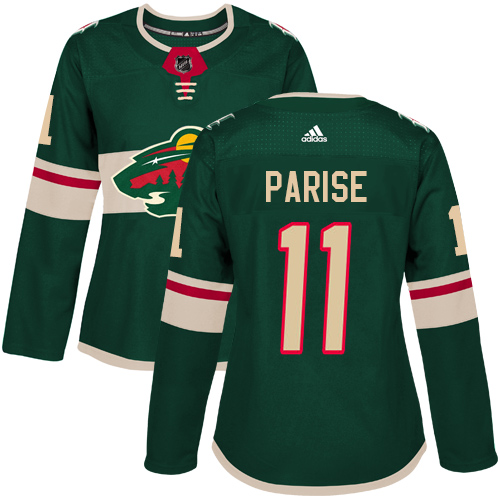 Adidas Minnesota Wild #11 Zach Parise Green Home Authentic Women's Stitched Jersey Womens