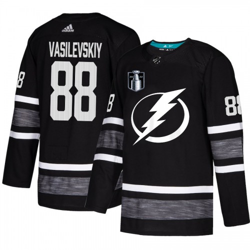 Adidas Tampa Bay Lightning #88 Andrei Vasilevskiy Black Authentic 2022 Stanley Cup Final Patch Youth All-Star Stitched Jersey Youth