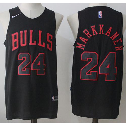 Chicago Bulls #24 Lauri Markkanen Black Fashion Swingman Jersey Mens