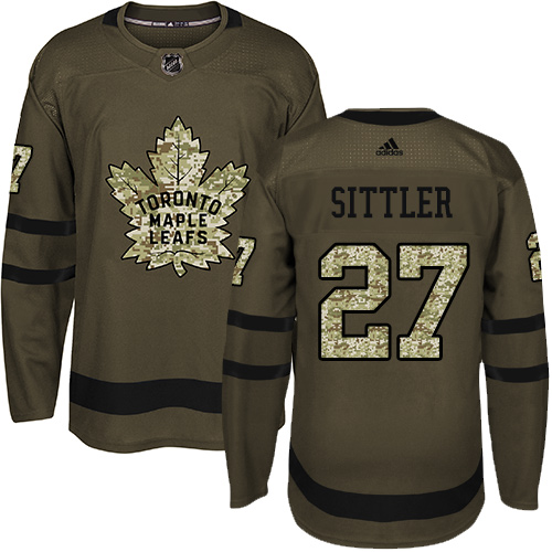 Adidas Maple Toronto Maple Leafs #27 Darryl Sittler Green Salute to Service Stitched Jersey Men's