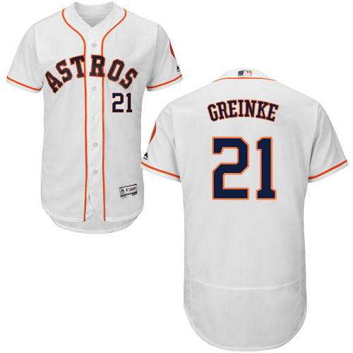 Houston Astros #21 Zack Greinke White Flexbase Authentic Collection Stitched Jersey Men's