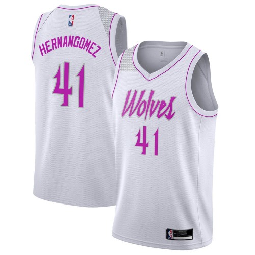 Minnesota Timberwolves #41 Juan Hernangomez White Swingman Earned Edition Jersey Mens