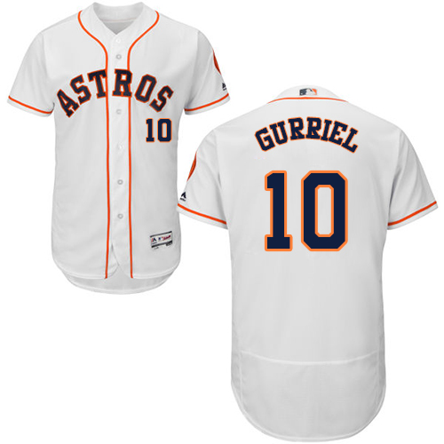 Houston Astros #10 Yuli Gurriel White Flexbase Authentic Collection Stitched Jersey Men's
