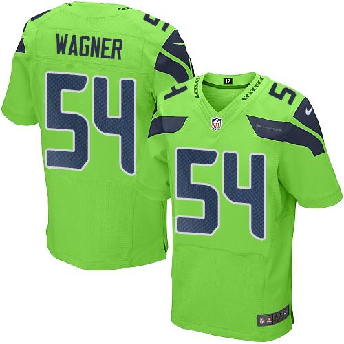 Seattle Seahawks #54 Bobby Wagner Green Men's Stitched Elite Rush Jersey Men's