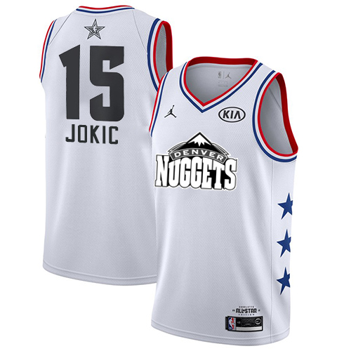 Denver Nuggets #15 Nikola Jokic White Womens Jordan Swingman 2019 All-Star Game Jersey Womens