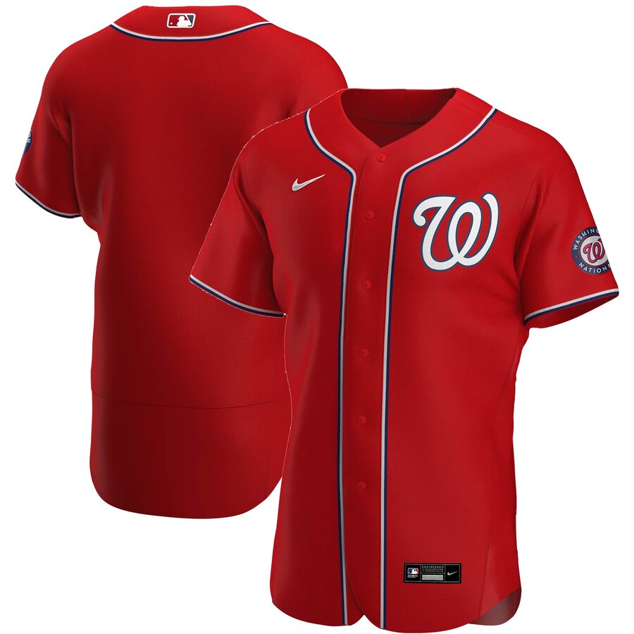 Custom Washington Nationals Men's Red Alternate 2020 Authentic Team Jersey