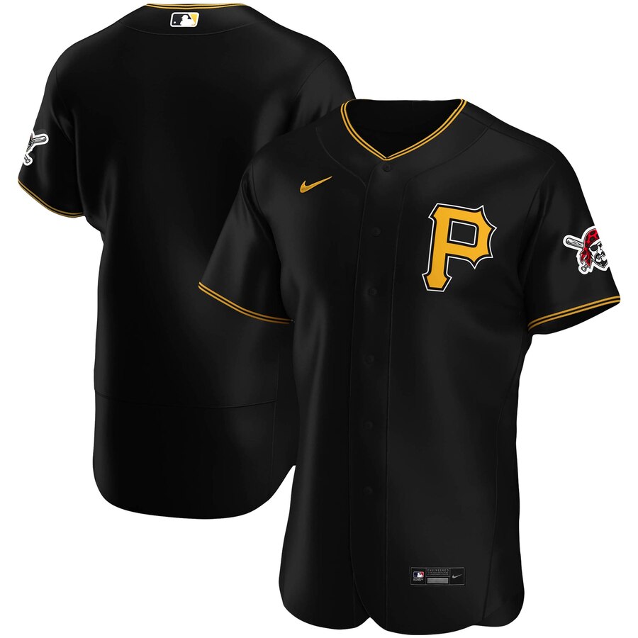 Pittsburgh Pirates Men's Black Alternate 2020 Authentic Logo Team Jersey