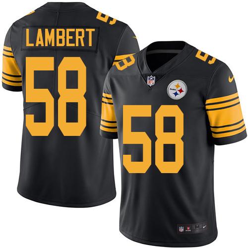 Pittsburgh Steelers #58 Jack Lambert Black Men's Stitched Limited Rush Jersey Men's