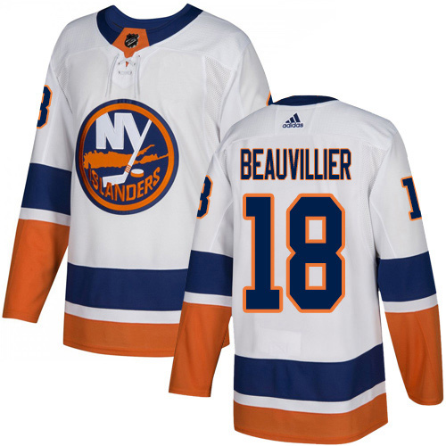 Adidas New York Islanders #18 Anthony Beauvillier White Road Authentic Stitched Jersey Men's