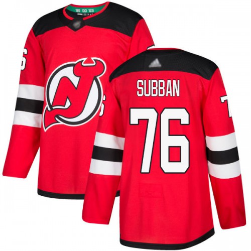 Adidas New Jersey Devils #76 P.K. Subban Red Home Authentic Stitched Youth Jersey Youth