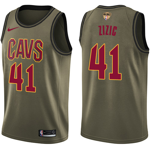 Cleveland Cavaliers #41 Ante Zizic Green Salute to Service The Finals Patch Swingman Jersey Mens