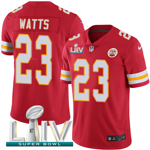 Kansas City Chiefs #23 Armani Watts Red Super Bowl LIV 2020 Team Color Men's Stitched Vapor Untouchable Limited Jersey Men's
