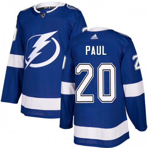 Adidas Tampa Bay Lightning #20 Nicholas Paul Blue Home Authentic Stitched Youth Jersey Youth