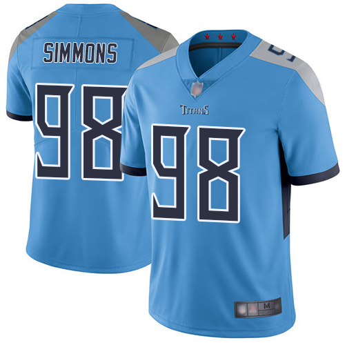 Titans #98 Jeffery Simmons Light Blue Alternate Youth Stitched Vapor Untouchable Limited Jersey