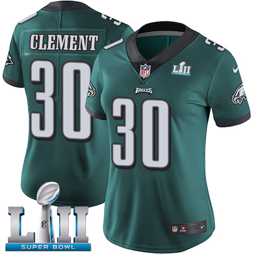 Philadelphia Eagles #30 Corey Clement Midnight Green Team Color Super Bowl LII Women's Stitched Vapor Untouchable Limited Jersey Womens