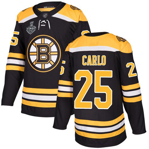 Adidas Boston Bruins #25 Brandon Carlo Black Home Authentic Stanley Cup Final Bound Stitched Jersey Men's
