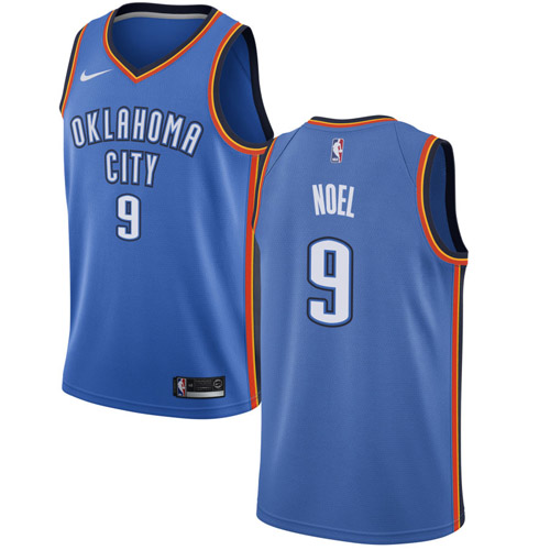 Oklahoma City Thunder #9 Nerlens Noel Blue Swingman Icon Edition Jersey Mens